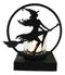 Wicca Grand High Witch Riding On Broomstick Coated Metal Votive Candle Holder