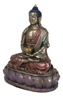 Eastern Enlightenment Meditating Buddha Shakyamuni On Lotus Throne Altar Statue