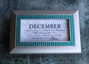 December Blue Zirconia Sweetness Joy Birthstones Silver Tone Musical Trinket Box