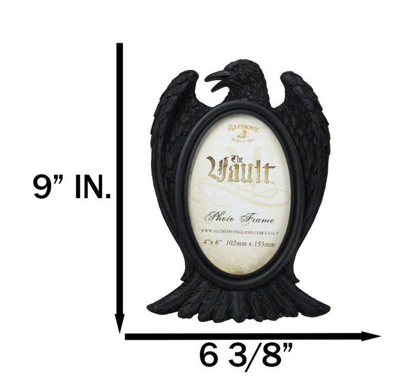 Gothic Edgar Poe Quoth The Raven Crow Decorative 4"X6" Picture Frame Figurine