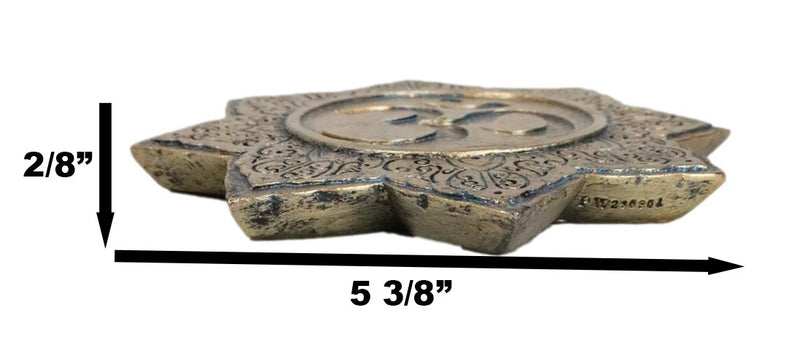 Fengshui Zen Buddha Om Symbol Mandala Lotus Padma Flower Incense Burner Figurine