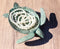 Cast Iron Rustic Verdigris Swimming Sea Turtle Tortoise Coins Jewelry Tray Dish