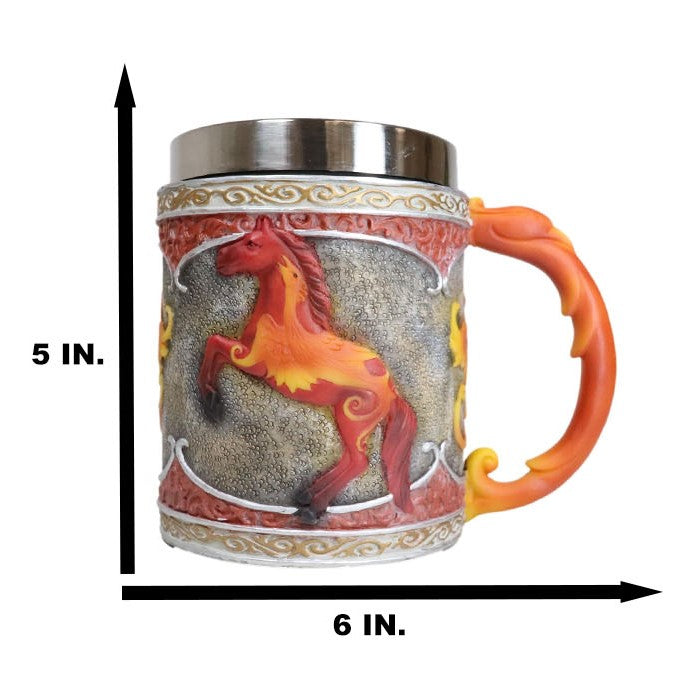 The Trail Of Painted Ponies Emergence Fire Phoenix Rebirth Horse Tankard Mug