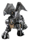 Roaring Steampunk Silver Robotic Cyborg Winged Geared Clockwork Dragon Figurine