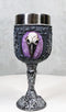 Gothic Cameo Raven Crow Skull Tribal Knotwork With Blooming Roses Wine Goblet