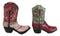 Pack of 4 Western Fancy Cowboy Cowgirl Boots Faux Leather Boots Pen Holders