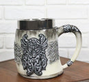 Gothic Viking Horned Warrior Danegeld Skull Tankard Mug 20oz With Hammer Handle