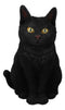 Witch's Pet Realistic Mystical Black Kitty Cat Kitten Sitting Figurine 8"H