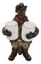 Western Texas Cowboy Armadillo Spice Sheriff Salt And Pepper Shakers Holder