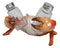 Nautical Marine Red Stone Crab Salt and Pepper Shakers Holder Figurine Set