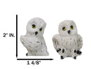 Set Of 12 Wisdom Of The Tundra Forest Arctic Snow White Owls Mini Figurines