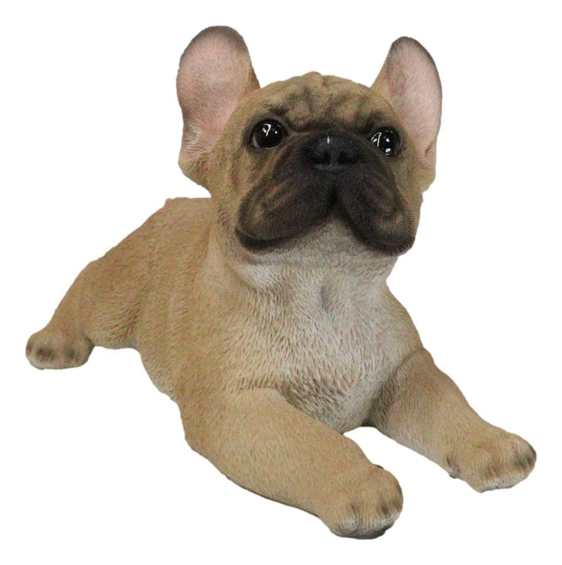 Sitting Realistic Adorable French Bulldog Puppy Dog Frenchie Figurine 8.25"L