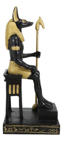 Ancient Egyptian God Anubis Sitting On Throne Statue Deity Lord of The Afterlife