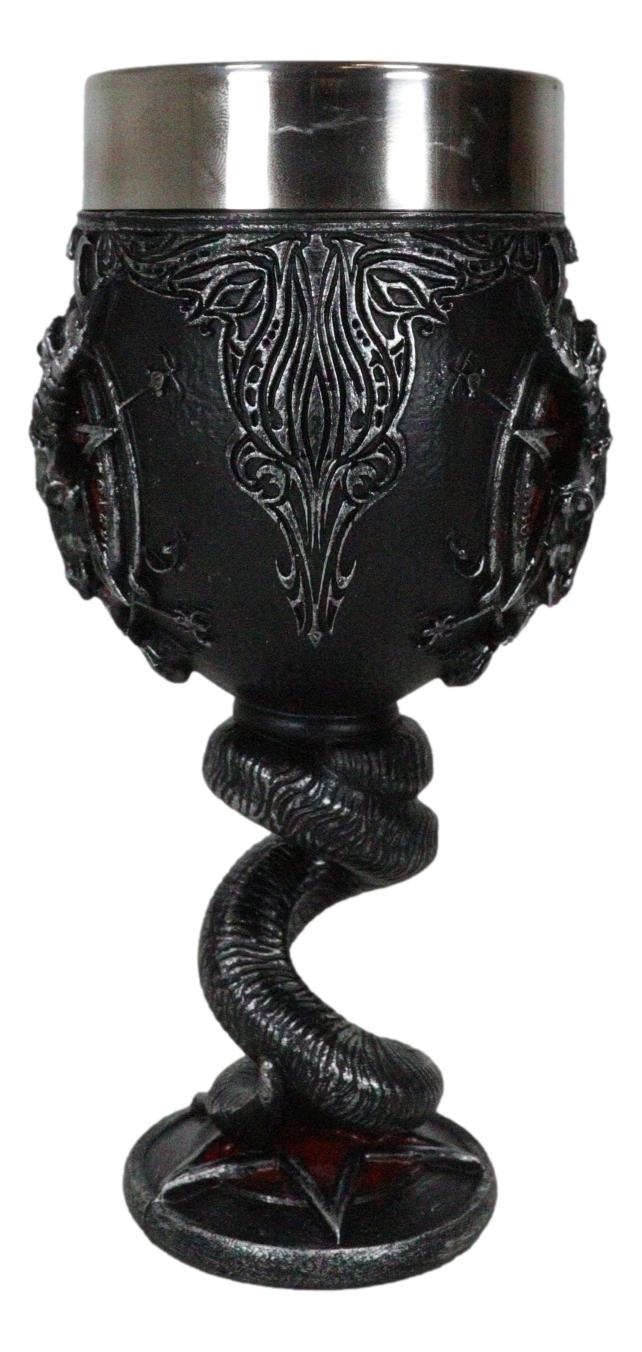 Sabbatic Goat Baphomet Sigil Red Blood Sacrifice Pentagram Serpent Wine Goblet