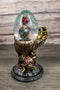 Red Gold Volcanic Dragon Claw Hand Holding Hatchling Baby Dragon Water Globe