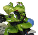 All American Biker Frogs Couple Taking Selfie On Chopper Motorcycle Figurine