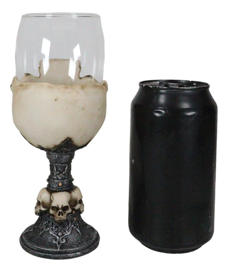 Death Inverted Half Skull Graveyard Labyrinth Skeleton Wine Goblet Glass Chalice