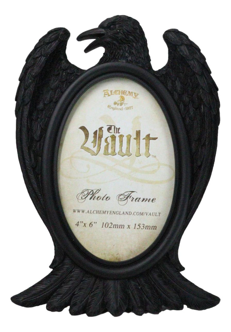 Gothic Edgar Poe Quoth The Raven Crow Decorative 4"X6" Picture Frame Figurine