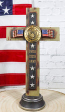 Patriotic United States Army Medallion Flags And Stars Memorial Standing Cross