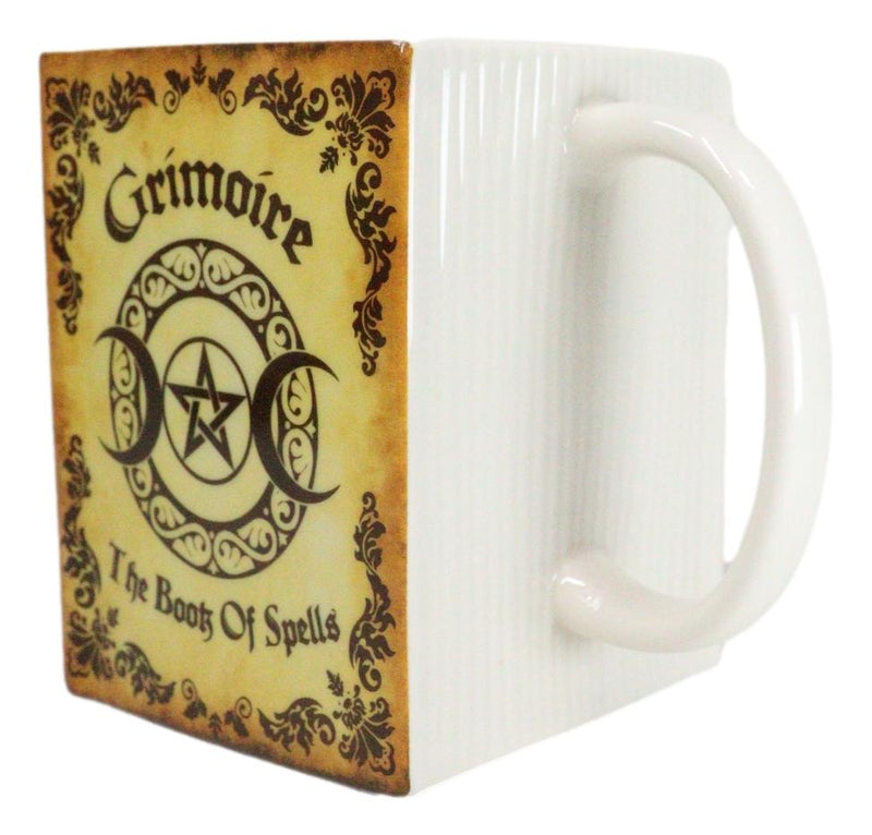 Yellow Grimoire Book of Spells Triple Moon Arcane Arts Ceramic Boxy Square Mug