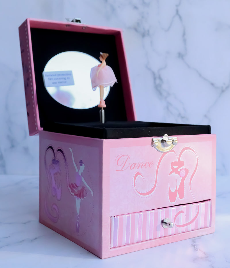 Dancing Ballerina Jewelry Music Box Swan Lake Tune Cottage Garden Belle Papier