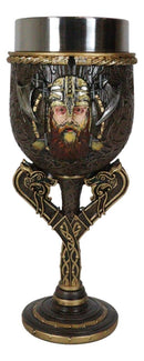 Viking Berserker Warrior Wine Goblet Chalice With Dragon Longship Boat Stem