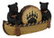 Rustic Forest Black Bears Rowing in Canoe Boat Bear Paw Tree Ring Coaster Set