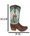 Western Turquoise Heart Cross Angel Winged Cowgirl Faux Leather Boot Vase Decor