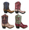 Pack of 4 Western Fancy Cowboy Cowgirl Boots Faux Leather Boots Pen Holders