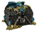 Deep Sea Dragon Chained To A Treasure Chest Decorative Jewelry Box Figurine