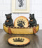 Rustic Forest Black Bears Rowing in Canoe Boat Bear Paw Tree Ring Coaster Set