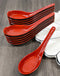 Contemporary High Gloss Red Black Melamine Asian Soup Spoons Pack Of 12 Set