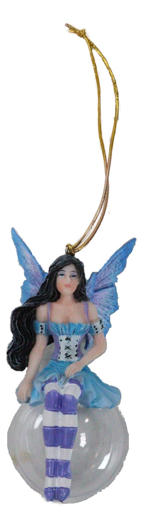 Aquamarine Flora Bubble Rider Fairy Ornament Amy Brown Holiday Collection Accent