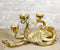 Contemporary Gold Tone Marine Ocean Octopus Tentacles Trio Votive Candle Holder