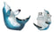 Set Of 2 Ocean Marine Dolphin Fish Wine Bottle And Salt Pepper Shakers Holders