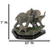 Safari Trio Marching Elephants Father and 2 Calves On Forest Floor Figurine