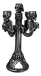 Graveyard Skulls & Skeleton Spine Bones Candelabra Penta 5-Candlestick Holder