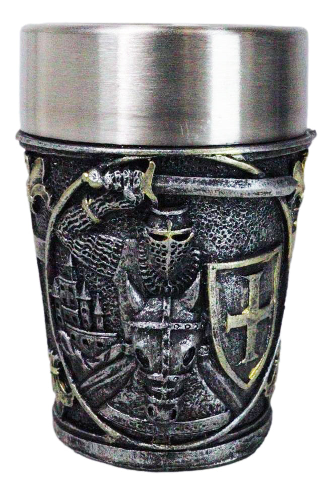 Pack of 4 Medieval Templar Crusader Knight Of The Cross Shooter Shot Glasses