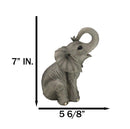 Safari Savanna Grasslands Wildlife African Bush Elephant Lifting Trunk Figurine