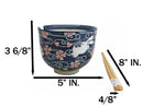 White Rabbit With Sakura Blossoms Ceramic Donburi Ramen Bowl With Chopsticks Set