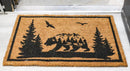 Rustic Western Black Bear Scenic Pine Forest Coir Fiber Floor Mat Doormat 30X18