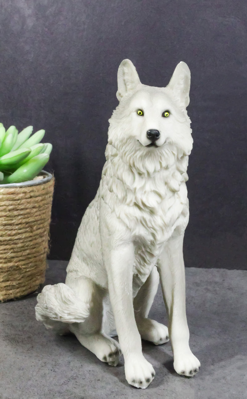 Cries Of The Night Sitting Alpha Grey Direwolf Wolf Home Decor Figurine 6"H