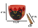 Red Maneki Neko Lucky Cats Ceramic Donburi Ramen Soup Bowl With Chopsticks Set