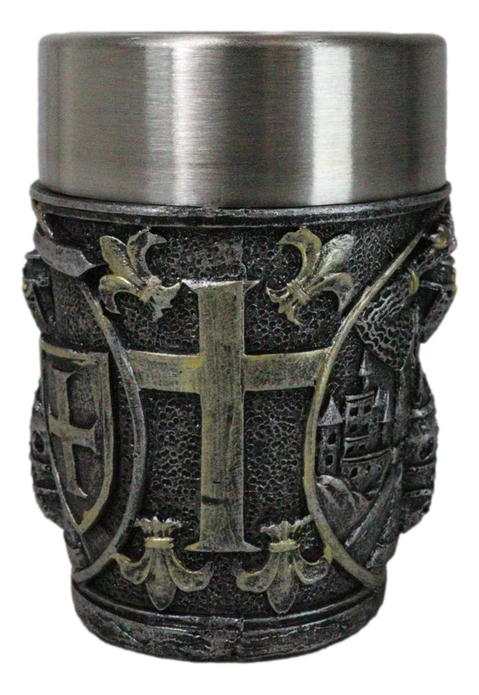 Pack of 4 Medieval Templar Crusader Knight Of The Cross Shooter Shot Glasses