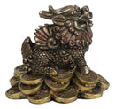 Feng Shui Fortune Money Dragon Chi Lin Yang Energy Gold Coins Charm Figurine