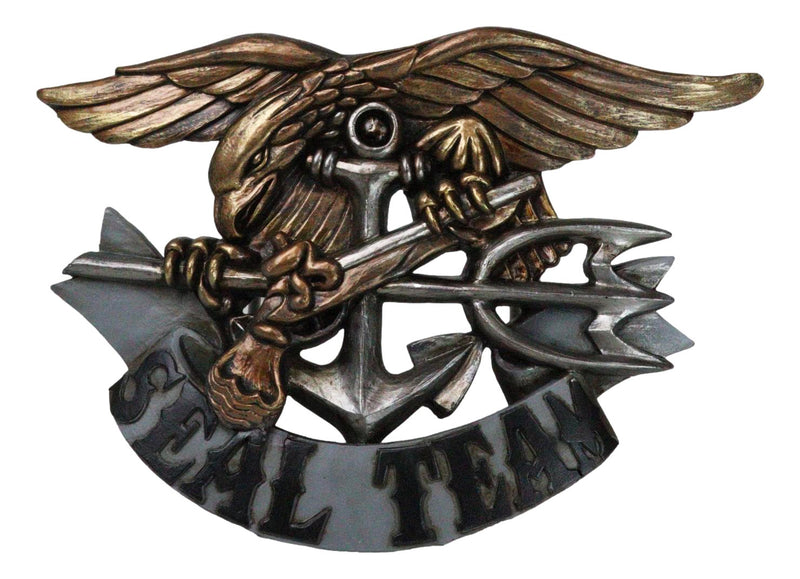 Patriotic US Navy Seal Team Eagle Anchor Trident Flintlock Pistol Wall Plaque