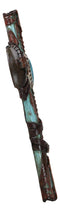 Rustic Western Faux Leather Aztec Boot Design Turquoise Stone Heart Wall Cross