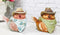 Set of 2 Western Howdy Cowboy and Cowgirl Birds with Hat And Scarf Piggy Bank