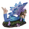 Fantasy Pink and Blue Girl Princess Fairy Lying On Lavender Meadows Figurine