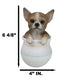 Pet Taco Chihuahua Teacup Puppy Dog Figurine With Glass Eyes Pup In Pot